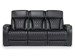 Boyington 2 Power Sofa W/ Drop Down Table In Black Leather
