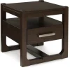 Breckington End Table In Dark Brown