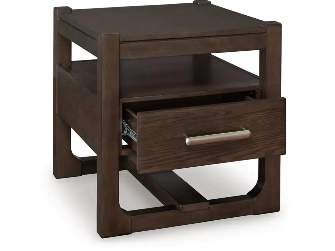 Breckington End Table In Dark Brown