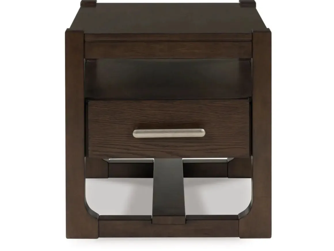 Breckington End Table In Dark Brown