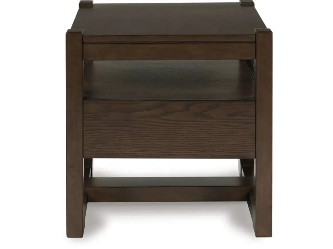 Breckington End Table In Dark Brown