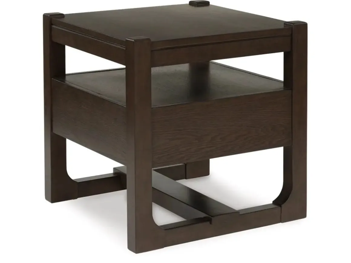 Breckington End Table In Dark Brown