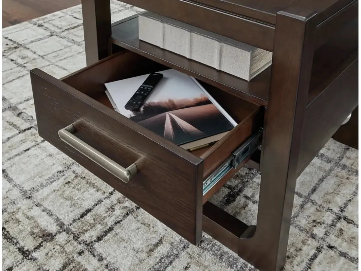 Breckington End Table In Dark Brown