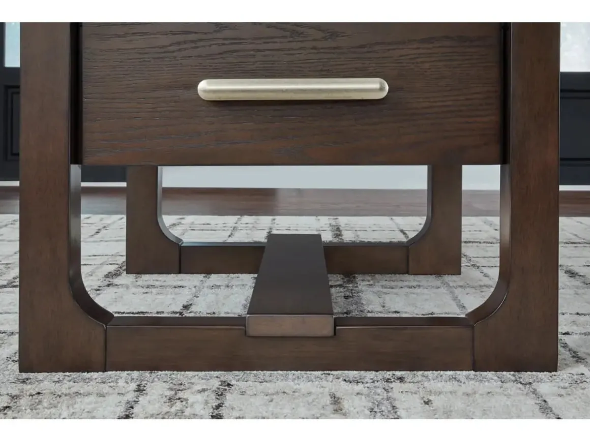 Breckington End Table In Dark Brown