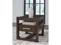 Breckington End Table In Dark Brown