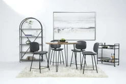 Brennan Round Counter Height Dining Table & 4 Stools In James Mocha