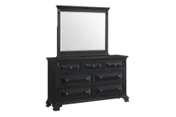 Bridgestone Panel Bed, Dresser, Mirror & Nightstand In Antique White, Queen