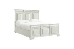 Bridgestone Panel Bed, Dresser, Mirror & Nightstand In Antique White, Queen