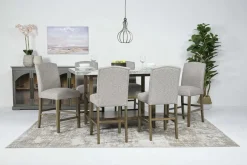 Brighton Counter Height Dining Table & 6 Stools In Gray