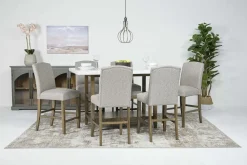 Brighton Counter Height Dining Table & 6 Stools In Gray