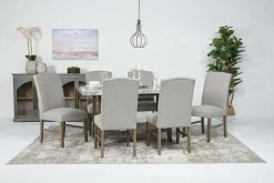 Brighton Dining Table & 6 Chairs In Gray