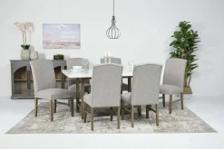 Brighton Dining Table & 6 Chairs In Gray