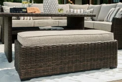 Brook Ranch Outdoor 3 Piece Sectional Set In Brown