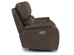 Brookings 2 Power Console Loveseat In Brown