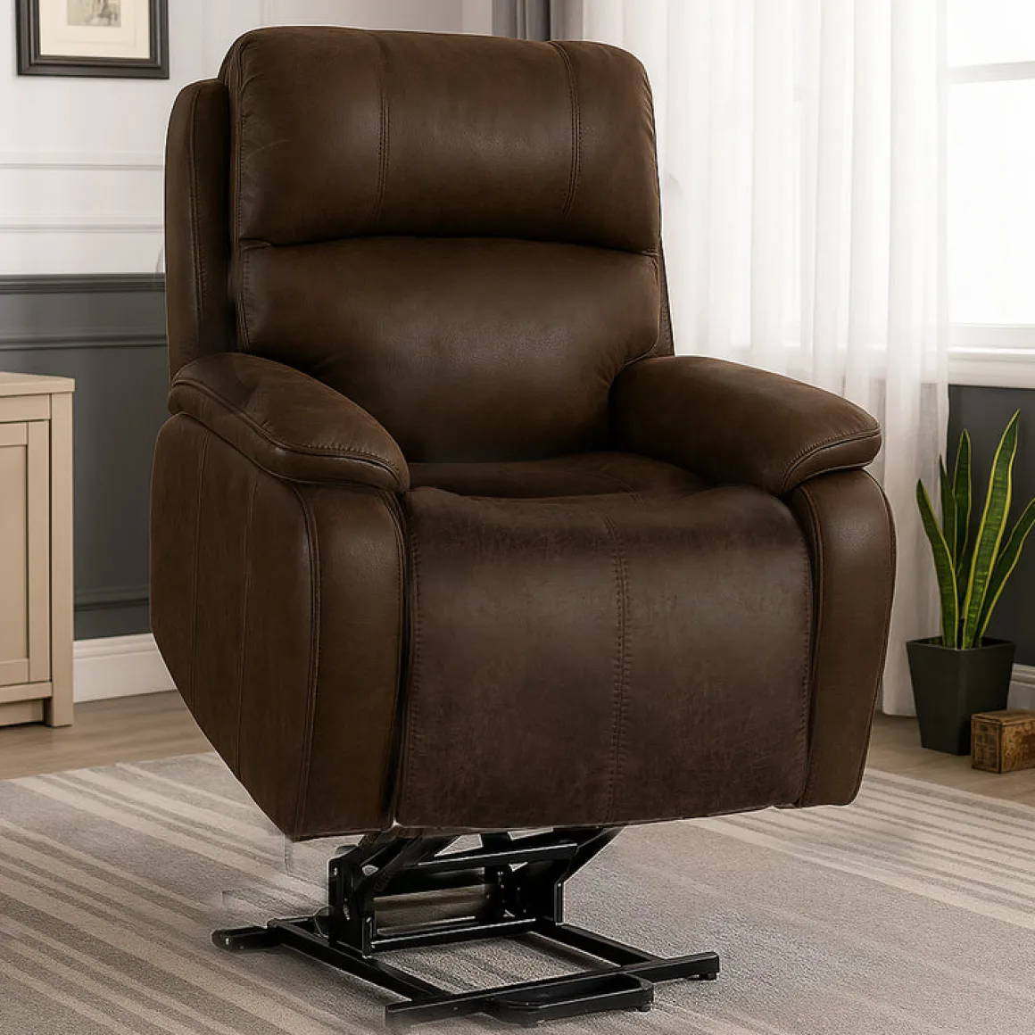 Brookings 2 Power Lift Chair In Brown