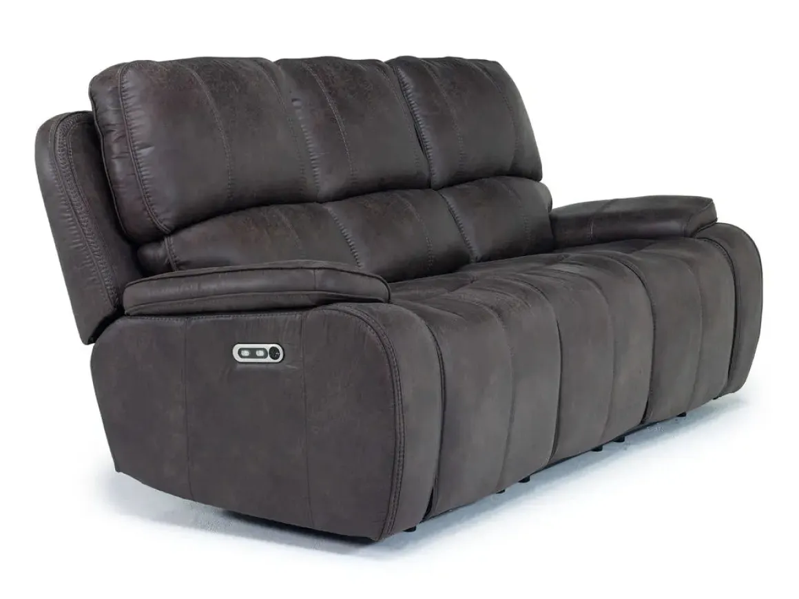 Brookings 2 Power Sofa In Charcoal Gray