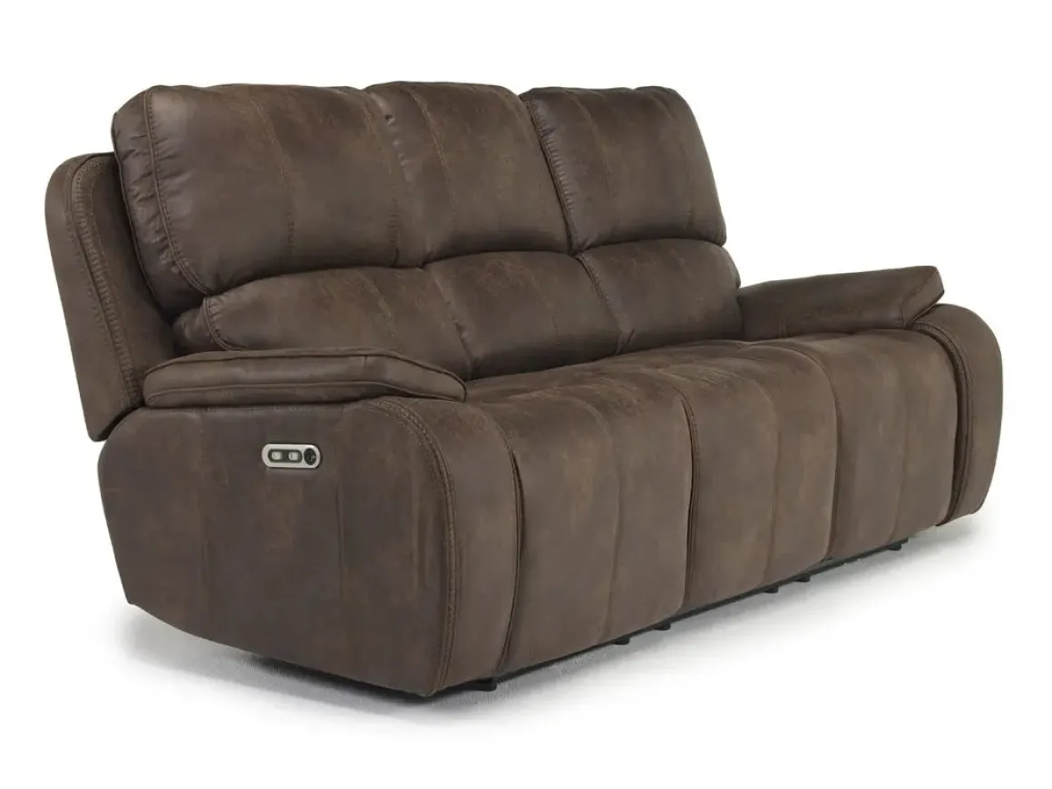 Brookings 2 Power Sofa In Charcoal Gray