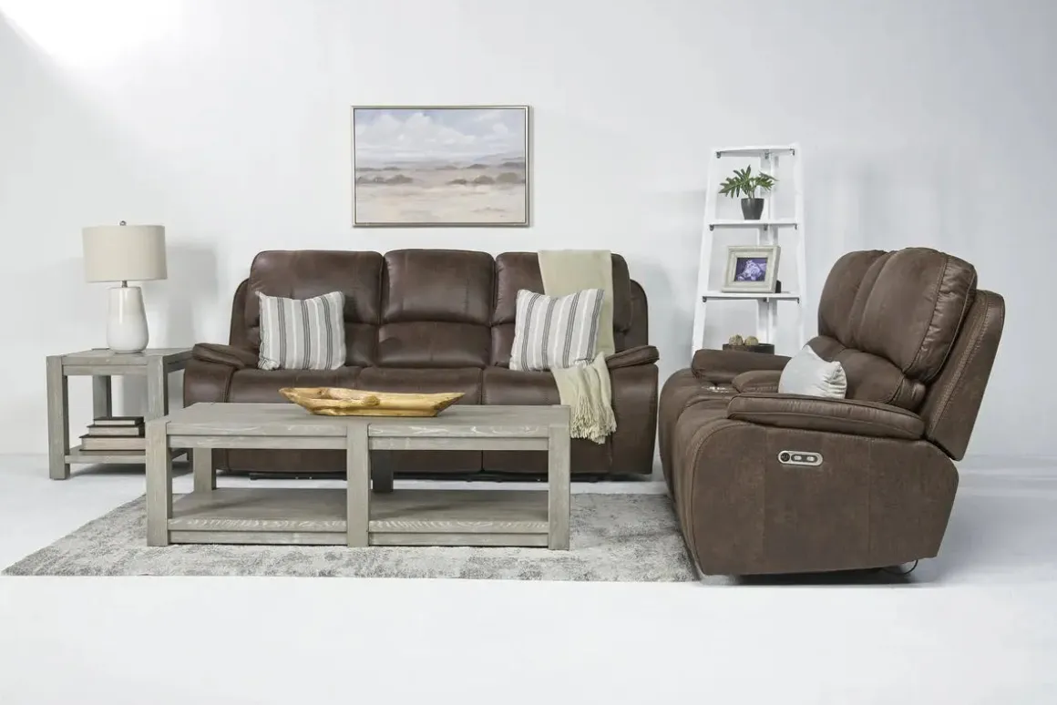 Brookings 2 Power Sofa In Charcoal Gray