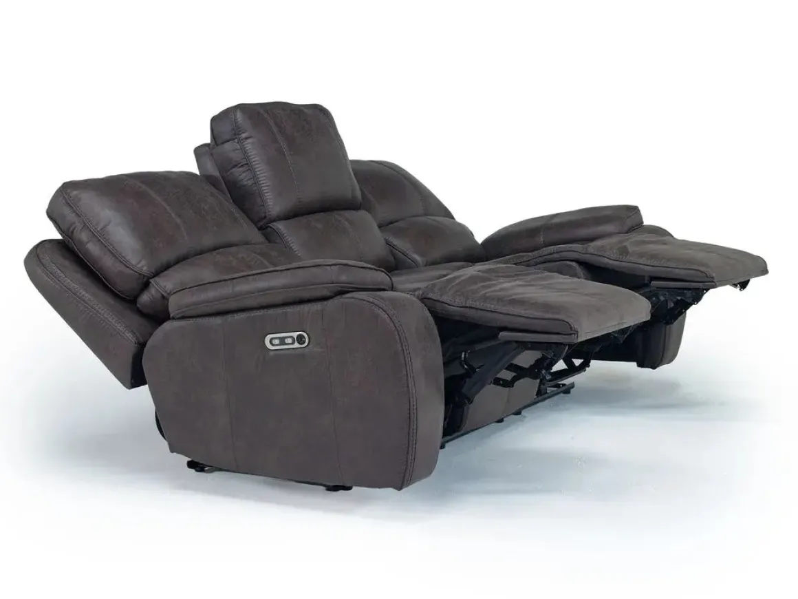 Brookings 2 Power Sofa In Charcoal Gray