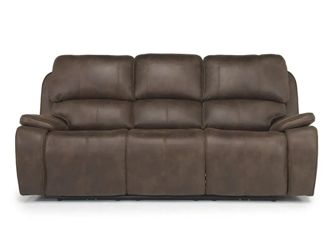 Brookings 2 Power Sofa In Charcoal Gray