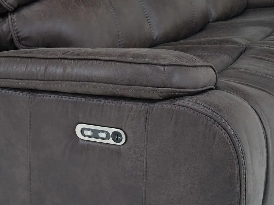 Brookings 2 Power Sofa In Charcoal Gray