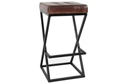 Brooks Barstool In Saddle Brown Leather