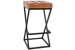 Brooks Barstool In Saddle Brown Leather