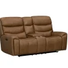 Bruce 2 Power Console Loveseat In Cognac