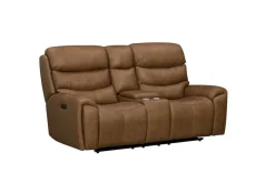 Bruce 2 Power Console Loveseat In Cognac