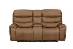 Bruce 2 Power Console Loveseat In Cognac