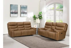 Bruce 2 Power Sofa In Cognac