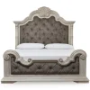 Bruchandi Upholstered Panel Bed In Antique White, Queen