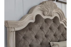 Bruchandi Upholstered Panel Bed In Antique White, Queen