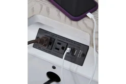 Bruchandi Upholstered Panel Bed, Dresser, Mirror & Nightstand In Antique White, Queen