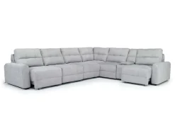 Bryce 7 Piece Power Sliding Sectional W/ Power Armless Slider In Savannah Coin