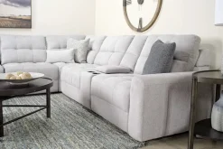 Bryce 6 Piece Power Sliding Sectional W/ Power Armless Slider In Savannah Coin