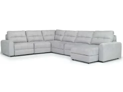 Bryce 6 Piece Power Storage Chaise Sectional In Savannah Coin, Left Facing