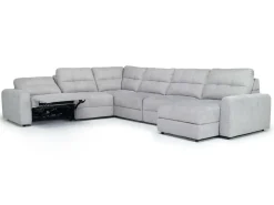 Bryce 6 Piece Power Storage Chaise Sectional In Savannah Coin, Left Facing
