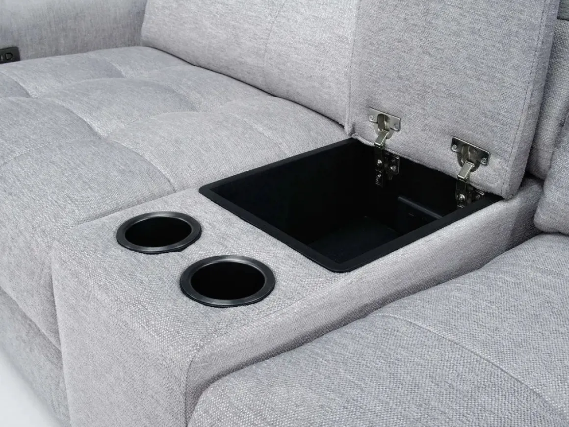 Bryce Power Console Loveseat In Savannah Coin