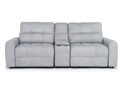 Bryce Power Sliding Console Loveseat In Savannah Coin