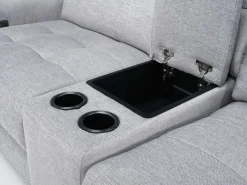 Bryce Power Sliding Console Loveseat In Savannah Coin