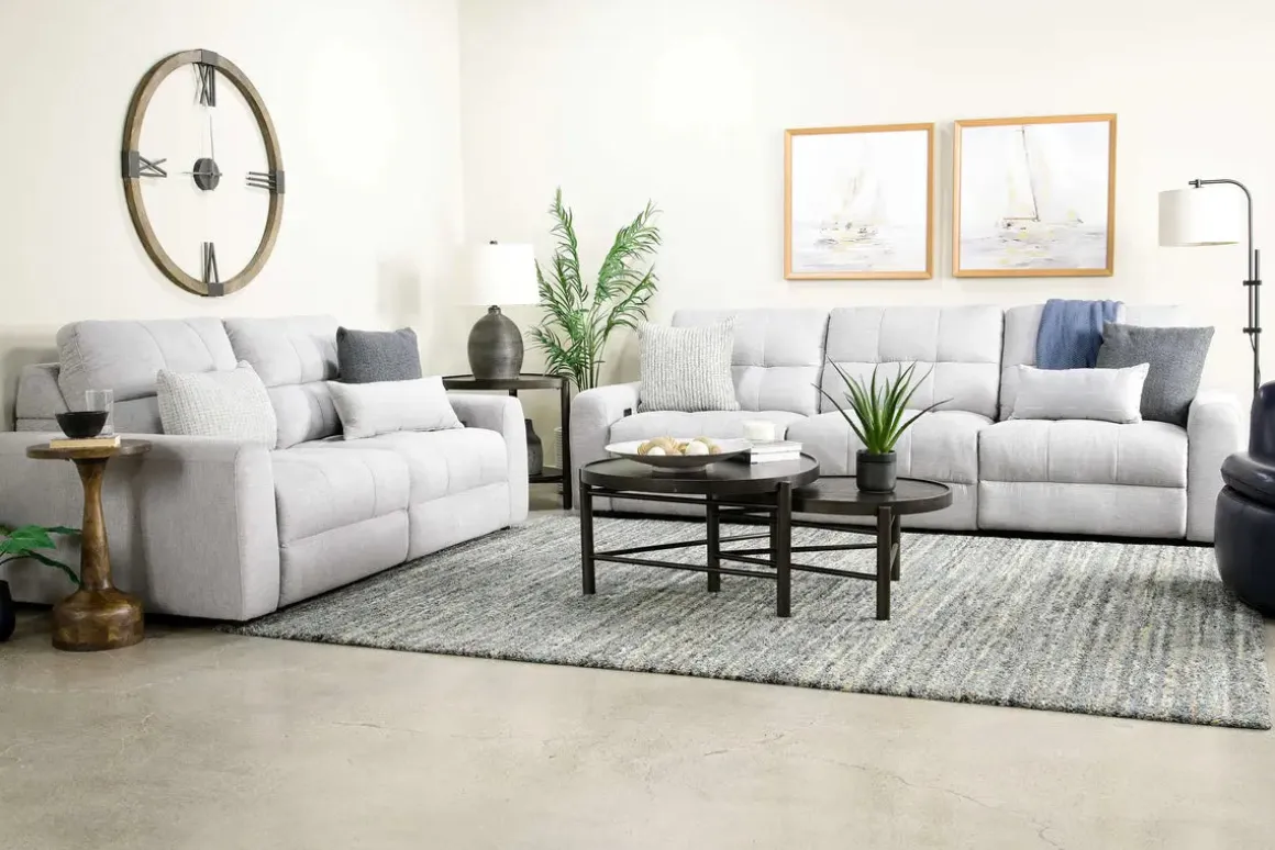 Bryce Power Sofa & Loveseat In Savannah Coin