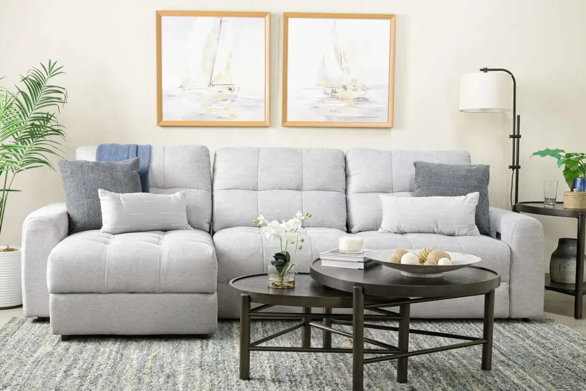 Bryce Power Sofa Storage Chaise In Savannah Coin, Left Facing