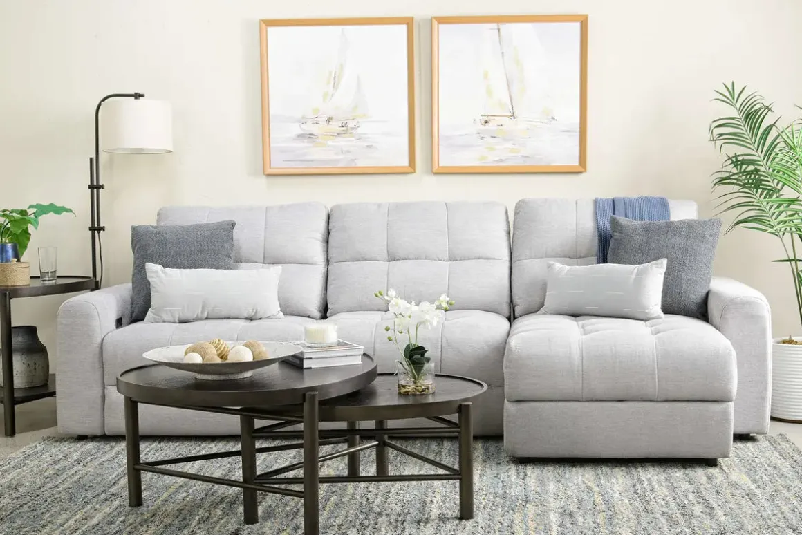 Bryce Power Sofa Storage Chaise In Savannah Coin, Left Facing