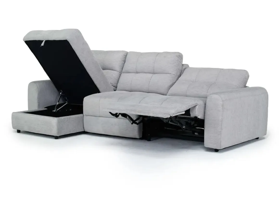 Bryce Power Sofa Storage Chaise In Savannah Coin, Left Facing