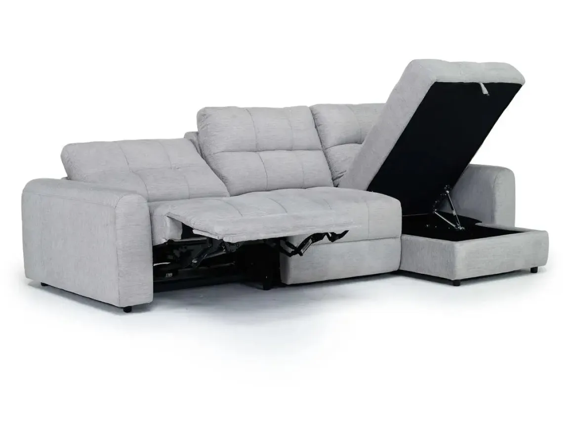 Bryce Power Sofa Storage Chaise In Savannah Coin, Left Facing