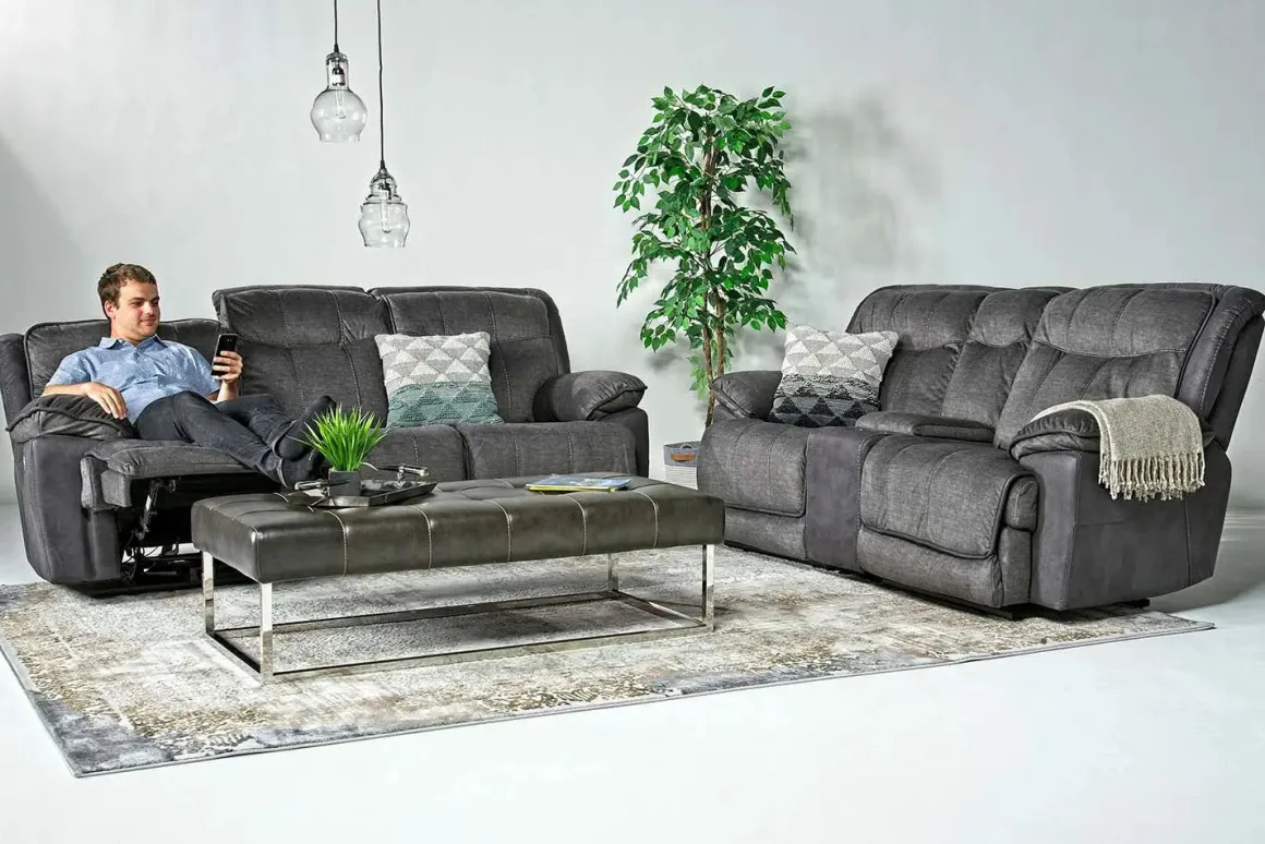 Bubba Reclining Loveseat In Graphite