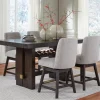 Burkhaus Counter Height Dining Table & 4 Stools In Biege/Dark Brown