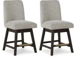 Burkhaus Counter Height Dining Table & 6 Stools In Beige/Dark Brown