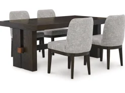 Burkhaus Extendable Dining Table & 4 Chairs In Biege/Dark Brown